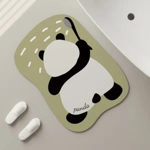 WPHHCR000127 Cartoon Cute Panda Absorbent Quick-Dry Bath Mat Home Rug