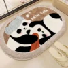 WPHHCR000083 Cartoon Cute Panda Bathroom Non-Slip Faux Cashmere Rug Mat