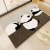 WPHHCR000086 Cartoon Cute Panda Bathroom Non-Slip Faux Cashmere Rug Mat