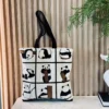 WPBGST000044-02 Cartoon Cute Panda Canvas Tote Bag Large Shoulder Bag