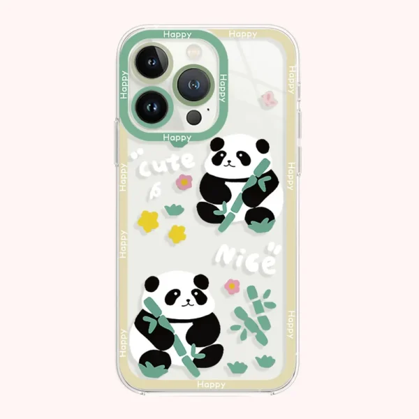 WPASPC000737 Cartoon Cute Panda in Spring Apple iPhone Protective Case