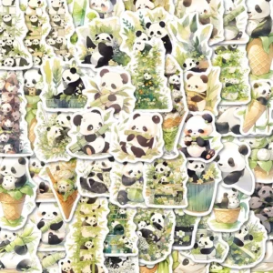 Cartoon Cute Panda Sticker Waterproof Notebook Planner Decals
