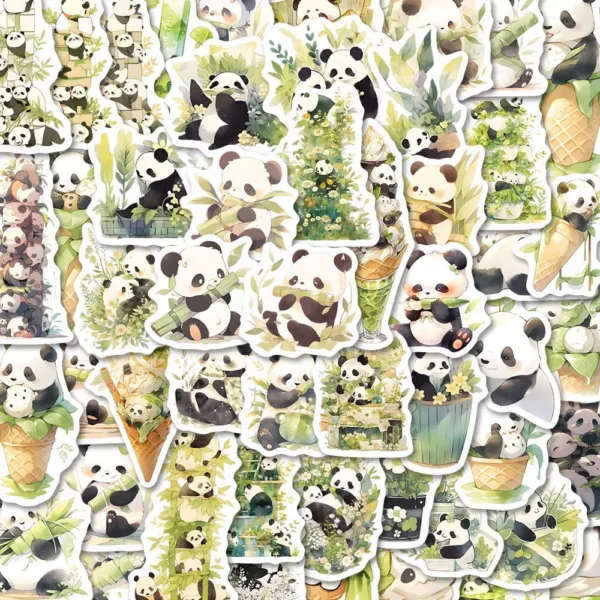 Cartoon Cute Panda Sticker Waterproof Notebook Planner Decals