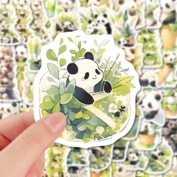 Cartoon Cute Panda Sticker Waterproof Notebook Planner Decals