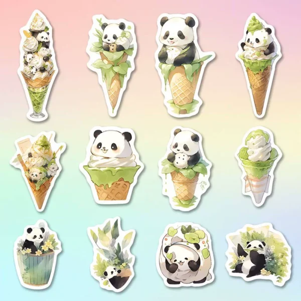 Cartoon Cute Panda Sticker Waterproof Notebook Planner Decals