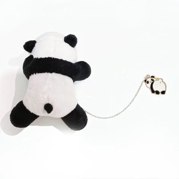 WPDCBR000143-01 Cartoon Lying Panda Plush Toy Doll Brooch Pin