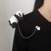 WPDCBR000143-02 Cartoon Lying Panda Plush Toy Doll Brooch Pin