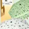 Cartoon Panda and Bamboo Automatic Umbrella Sun and Rain