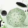 Cartoon Panda and Bamboo Automatic Umbrella Sun and Rain