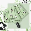 Cartoon Panda and Bamboo Automatic Umbrella Sun and Rain Green