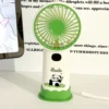 WPLSFN000243-02 Cartoon Panda Bamboo Mini Handheld Fan with Display