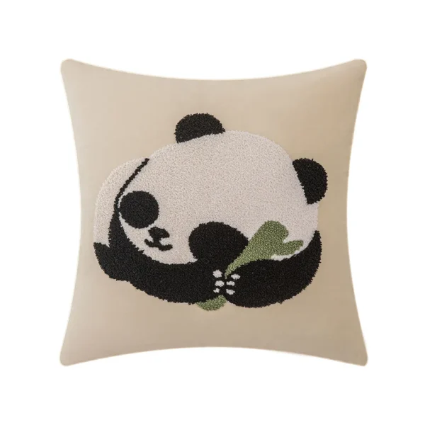 WPHHCS000011 Cartoon Panda Embroidery Decorative Throw Pillow Cushion