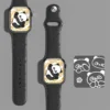 Cartoon Panda Engraved Silicone Apple Watch Band Black