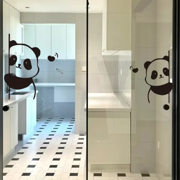 WPDCSK000270-02 Cartoon Panda Glass Door Decorative Stickers, Window, Cars