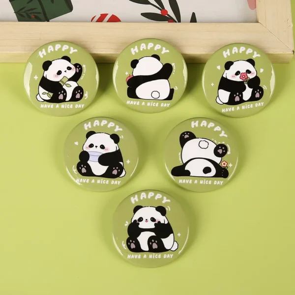 WPDCBR000193-0198 Cartoon Panda Hua Hua Badge Pin Bag Accessory