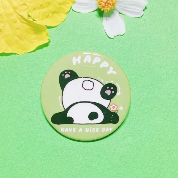 WPDCBR000193 Cartoon Panda Hua Hua Badge Pin Bag Accessory