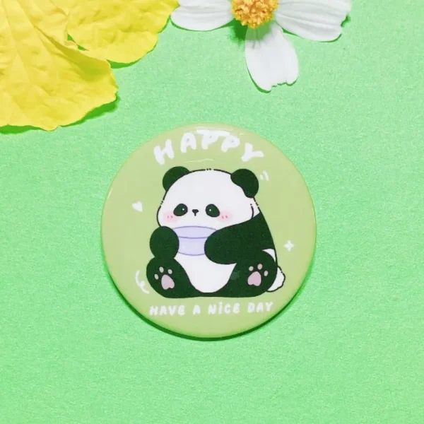WPDCBR000194 Cartoon Panda Hua Hua Badge Pin Bag Accessory