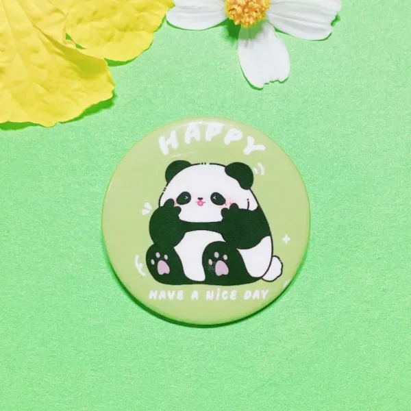 WPDCBR000195 Cartoon Panda Hua Hua Badge Pin Bag Accessory