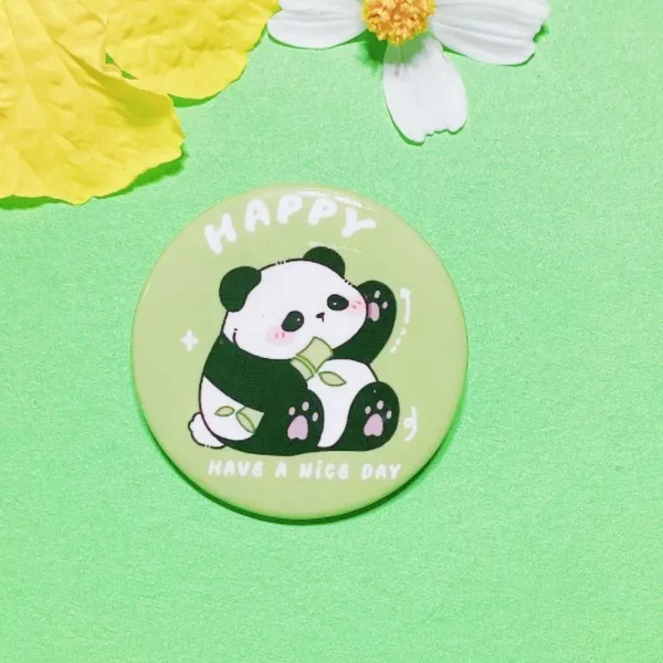 WPDCBR000197 Cartoon Panda Hua Hua Badge Pin Bag Accessory