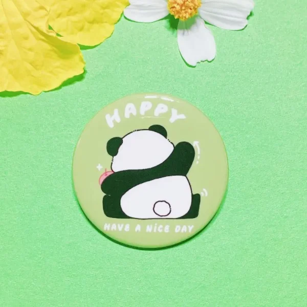 WPDCBR000198 Cartoon Panda Hua Hua Badge Pin Bag Accessory