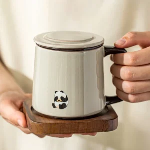 WPLSCPMU0185-0186 High-End Handcrafted Panda Pattern Ceramic Mug