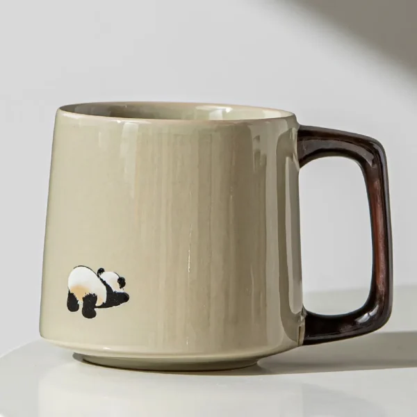 WPLSCPMU0186 High-End Handcrafted Panda Pattern Ceramic Mug Coffee Cup