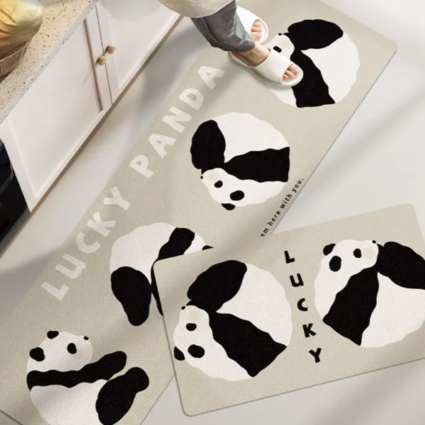 WPHHCR000136-0143-01 Cartoon Panda Kitchen Rug Non-Slip Dining Room Mat Long