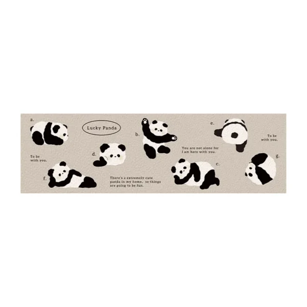 WPHHCR000138 Cartoon Panda Kitchen Rug Non-Slip Dining Room Mat Long