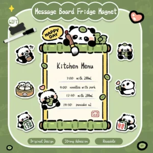 Cartoon Panda Magnetic Dry-Erase Fridge Message Board