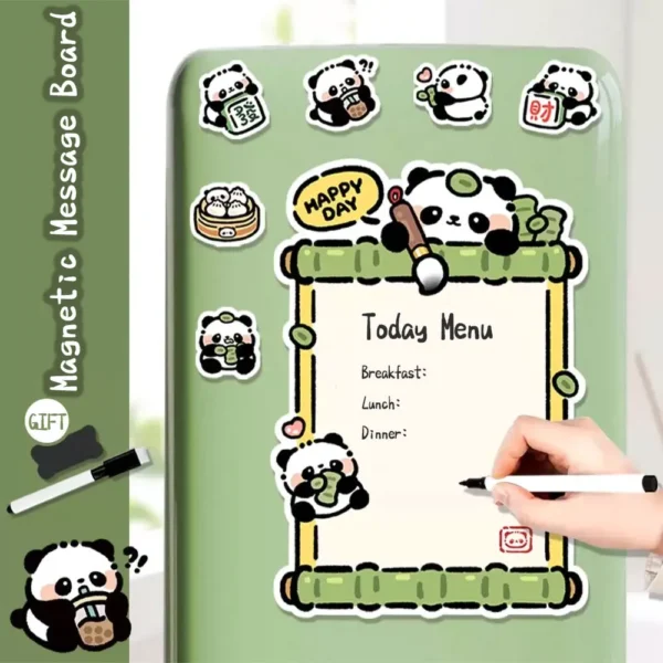 WPDCFM000031-02 Cartoon Panda Magnetic Dry-Erase Fridge Message Board