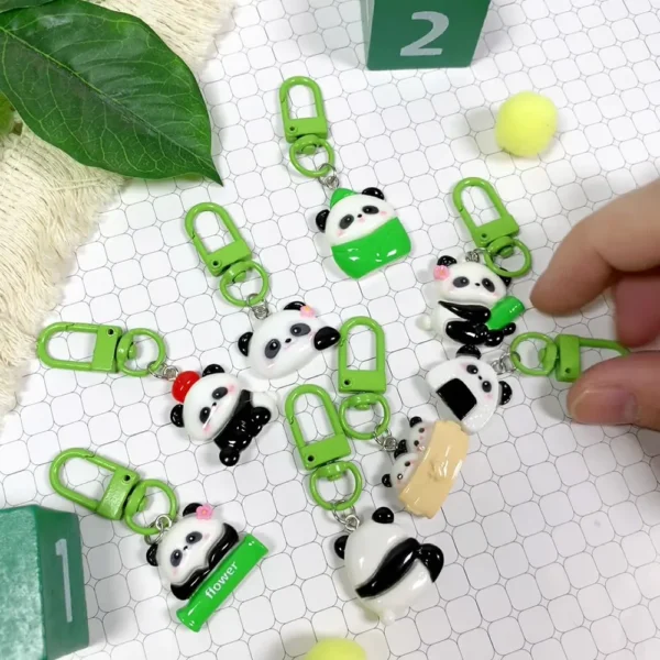 WPDCCM000100-0107-02 Cartoon Panda Mini Keychain Cute Backpack Charm Accessory