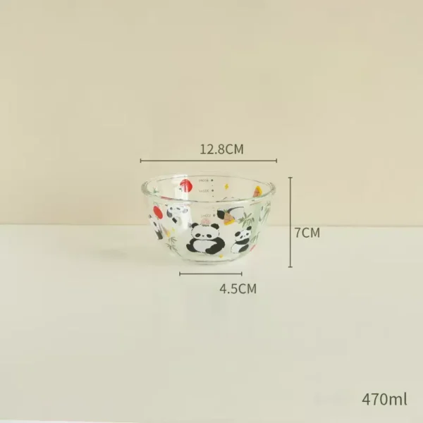 WPHHTW000205 Cartoon Panda Pattern Glass Bowl Multi-Size Fruit Dessert Bowl