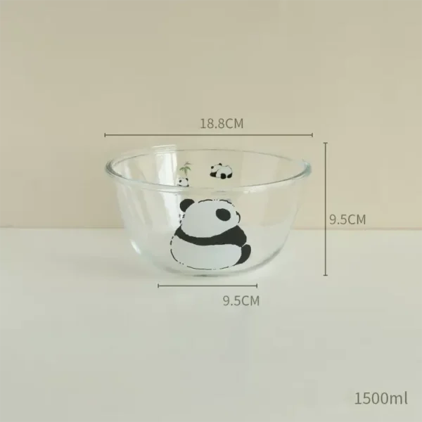 WPHHTW000208 Cartoon Panda Pattern Glass Bowl Multi-Size Fruit Dessert Bowl