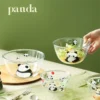 WPHHTW000205-0208-01 Cartoon Panda Pattern Glass Bowl Multi-Size Fruit Dessert Bowl