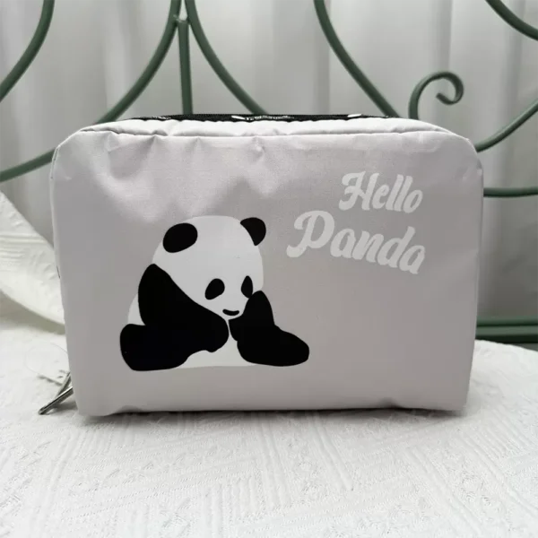Cartoon Panda Print Simple Small Makeup Bag Lightweight Clutch