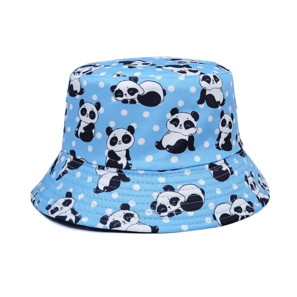 WPCTHABH0126 Cartoon Panda Printed Hat Fashion Reversible Bucket Hat