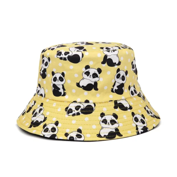 WPCTHABH0124 Cartoon Panda Printed Hat Fashion Reversible Bucket Hat