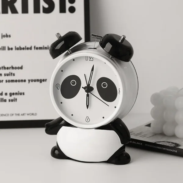 Cartoon Panda-Shaped Alarm Clock Ornament Bedside Decoration