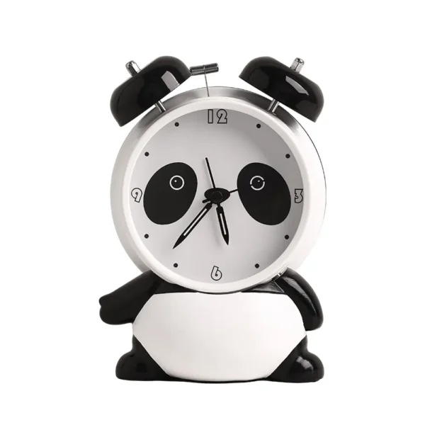 Cartoon Panda-Shaped Alarm Clock Ornament Bedside Decoration