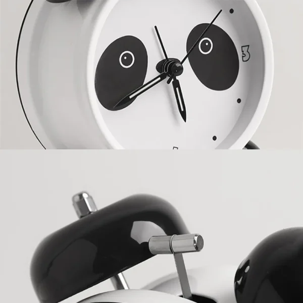 Cartoon Panda-Shaped Alarm Clock Ornament Bedside Decoration