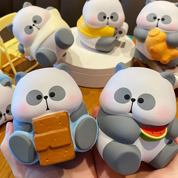 WPDTOM000062-0067-03 Cartoon Panda Squeeze Stress Relief Toy Desktop Decor Figurine