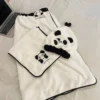 WPCTTW000177-0180-02 Cartoon Panda Towel Bath Towel Quick-Dry Hair Cap Set