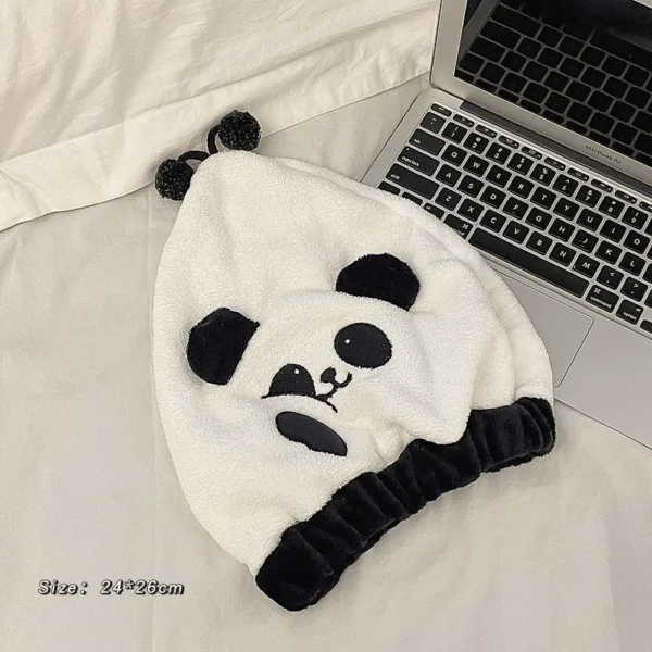 WPCTTW000179 Cartoon Panda Towel Bath Towel Quick-Dry Hair Cap Set