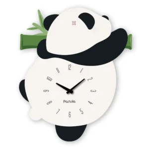 WPHHCL000245 Cartoon Panda Wall Clock Children's Room Decorative Clock