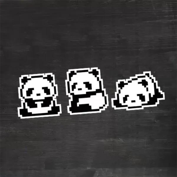 WPDCSK000263 Cartoon Pixel Panda Reflective Car Sticker Personalized Decal