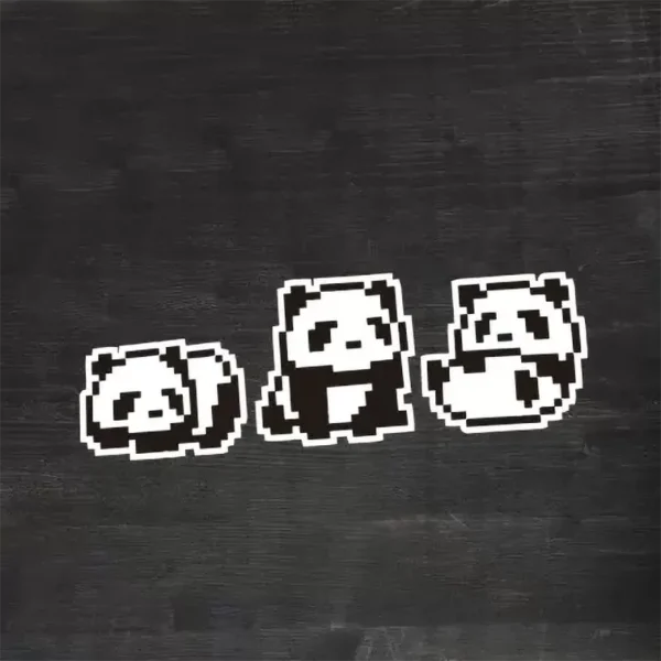 WPDCSK000264 Cartoon Pixel Panda Reflective Car Sticker Personalized Decal