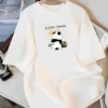 WPCTTS000701-0706-01 Cartoon Sleepy Panda Pattern Fashion Short Sleeve T-Shirt
