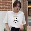 WPCTTS000701-0706-03 Cartoon Sleepy Panda Pattern Fashion Short Sleeve T-Shirt