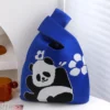 WPBGWB000081 Cheering Panda Pattern Small Woven Tote Bag