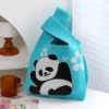 WPBGWB000077 Cheering Panda Pattern Small Woven Tote Bag